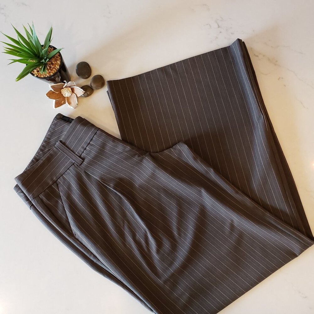 Brown and Turquoise Pinstripe Dress Pants